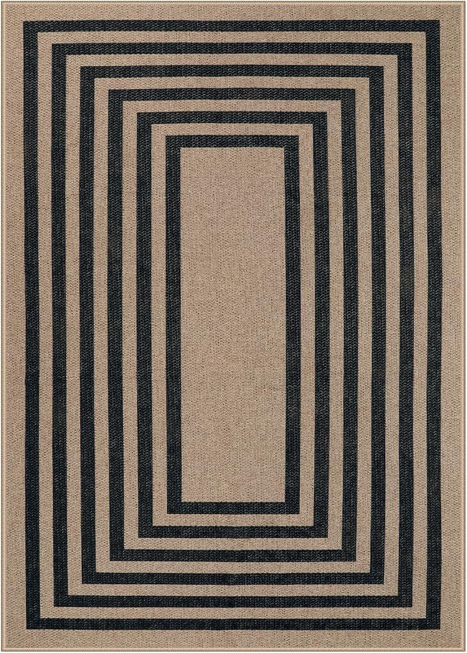 Lahome Enfys Modern Geometric Easy Jute Dining Room Rug, 5x7 Modern Rugs - Image 8