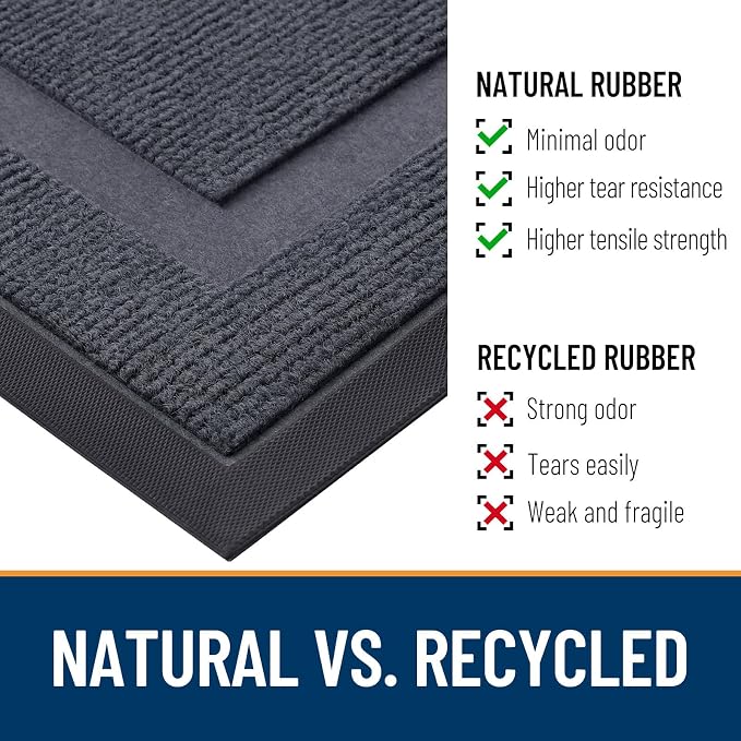 OLANLY Front Door Mat Outside 35x23, All-Season Heavy-Duty Rubber Doormat | - Image 4