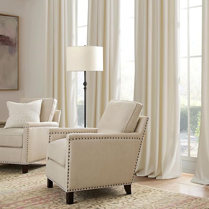 RYB HOME Beige Velvet Curtains 102 inches - Image 6