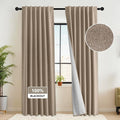 RYB HOME 100% Blackout Flax Linen Curtains, UV Protection Drapes by RYBHOME