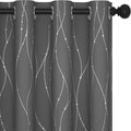 Deconovo Blackout Curtains, Thermal Insulated Noise‑Reducing Drape, Wave Line by Deconovo