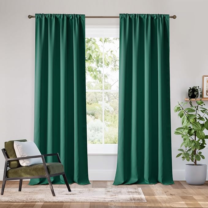 RYB HOME Bedroom Blackout Curtains 84 inches Long, 100% Blackout Thermal by RYBHOME