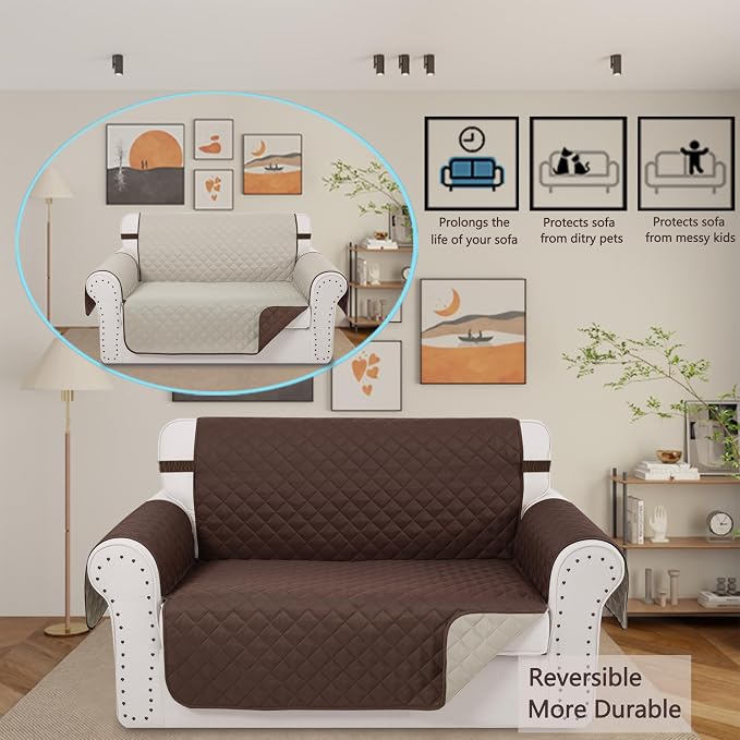 Reversible Loveseat Sofa Covers Couch Cover Furniture Protector - Image 2