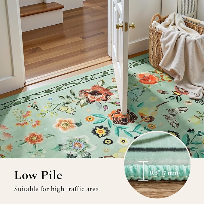 Rugflix 2x6 Runner Rug for Hallway, Washable Kitchen Runner Non Slip, Soft Low - Image 3