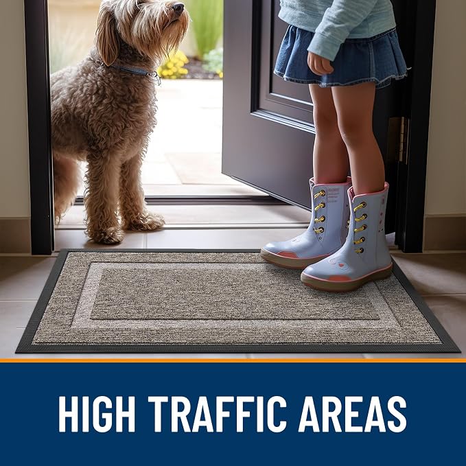 OLANLY Front Door Mat Outside 47x17, All-Season Heavy-Duty Rubber Doormat | - Image 6