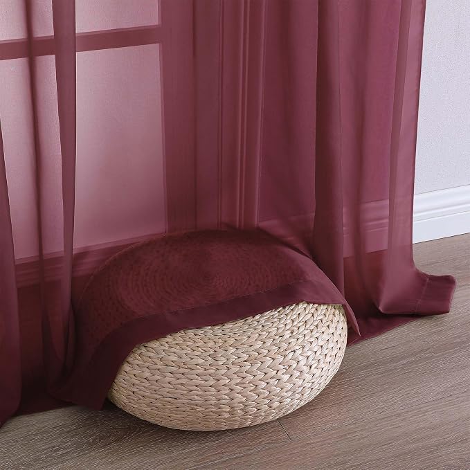 OWENIE Sheer Curtains 2 Panels Set - Image 5