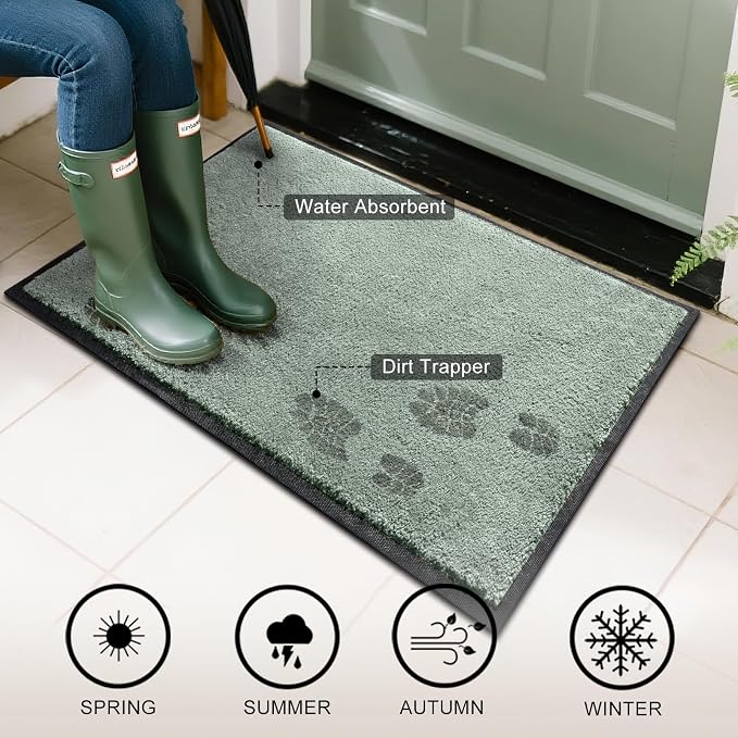 Mibao Dirt Trapper Door Mat for Indoor Outdoor, Waterproof All-Season, - Image 4