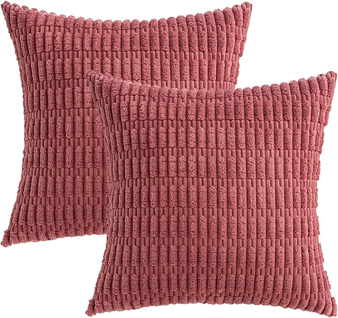 MIULEE Pack of 2 Corduroy Decorative Throw Pillow Covers 18x18 Inch Soft Boho - Image 6