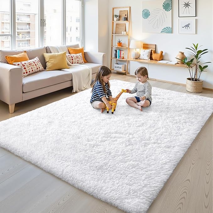 OLANLY Area Rugs for Living Room Bedroom, Machine Washable 4x5.9 ft Soft Fluffy - Image 3