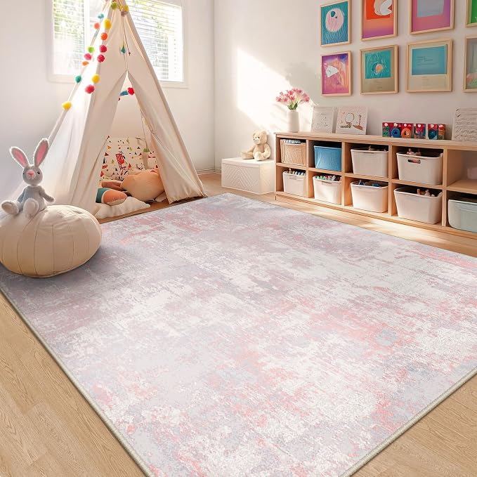 Washable Area Rugs 9'x12' Non-Slip Modern Abstract Soft - Image 6
