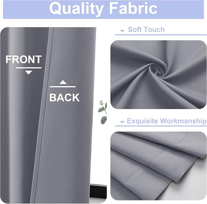 Simplebrand Ava Silver Grey Blackout Curtains - Image 3