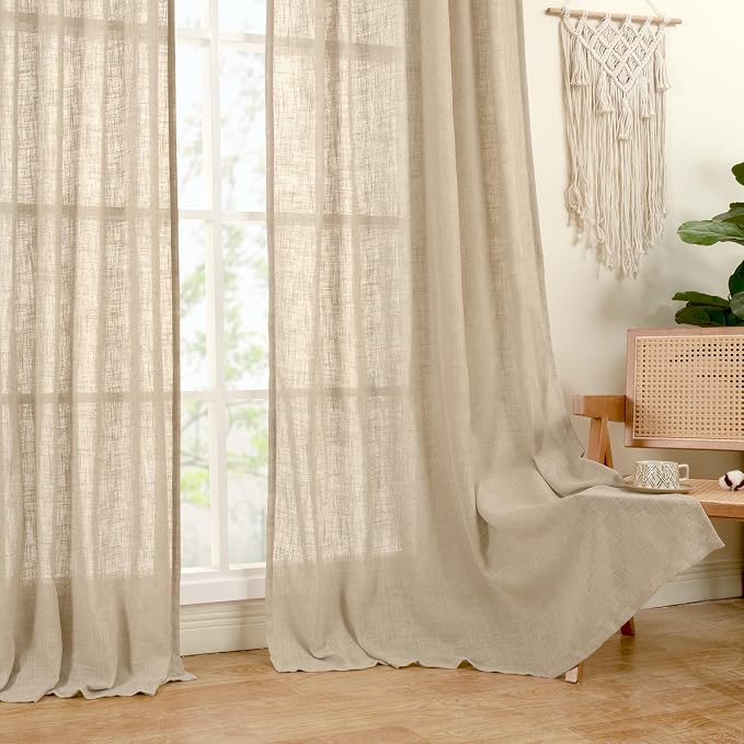 LAMIT 60 Inch Sheer Linen Curtains - Image 9