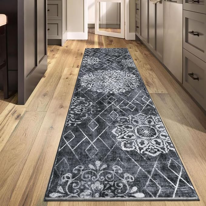 HEBE Hallway Runner Rug 2'x10' Washable Vintage Distressed Area Rugs Non Slip - Image 7