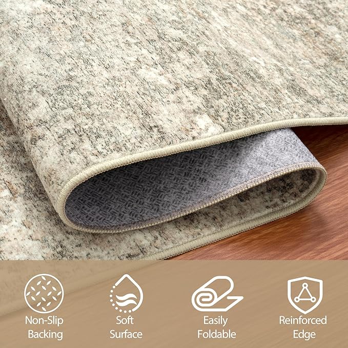 5x7 Area Rugs for Living Room Rug Washable: Abstract Rug for Dining Room - Image 4