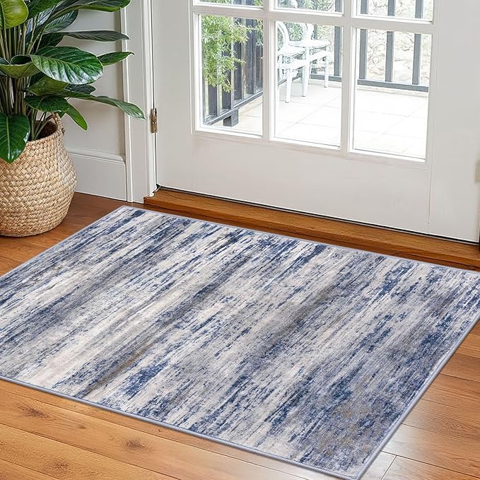 KOZYFLY Modern Abstract Rugs for Entryway 2x3, Washable Kitchen Rug Non-Slip by KOZYFLY