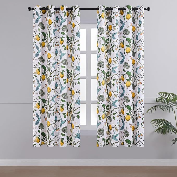 Topfinel Kitchen Curtains 45 Inch Length White Vintage Blackout Curtains - Image 2
