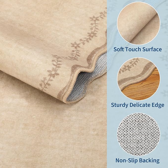 GarveeHome 6x9 Scalloped Area Rug Soft Washable Rug - Image 4