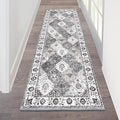 HEBE Hallway Runner Rug 2'x6' Washable Vintage Distressed Area Rugs Non Slip by HEBE