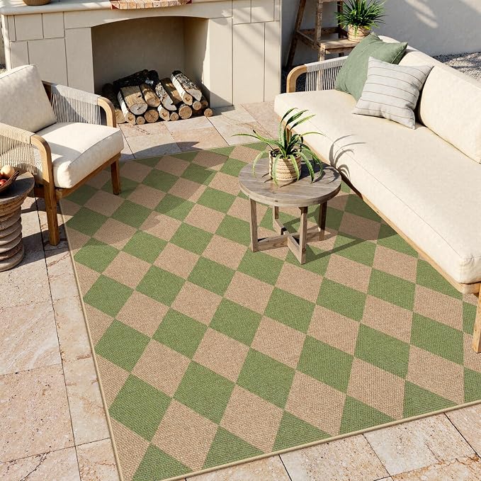 Lahome Colette Checkered Washable Rugs 5x7, Farmhouse Non Slip Non Shedding - Image 2