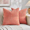 Fancy Homi 2 Packs Coral Euro Decorative Throw Pillow Covers 26x26 Inch by Fancy+Homi