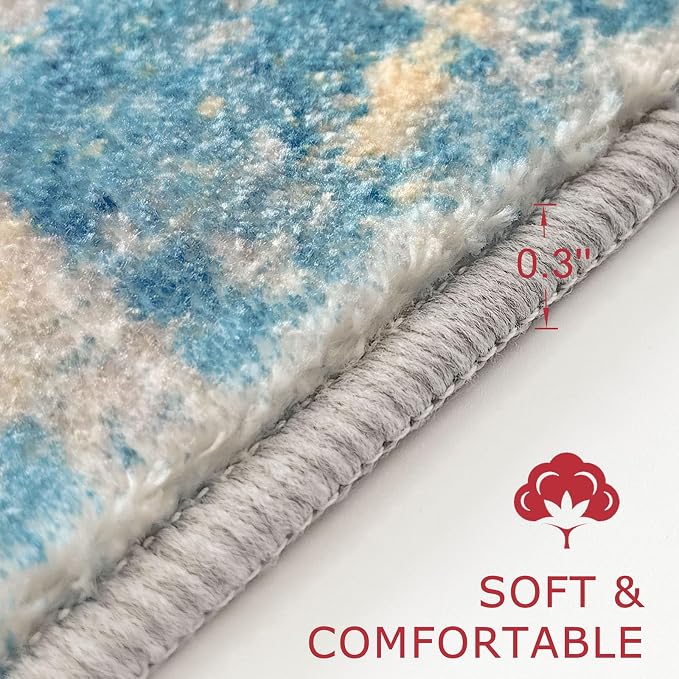 KOZYFLY Small Area Rug 2x3 Rug Entryway Rugs Indoor Non-Slip Modern Abstract - Image 2