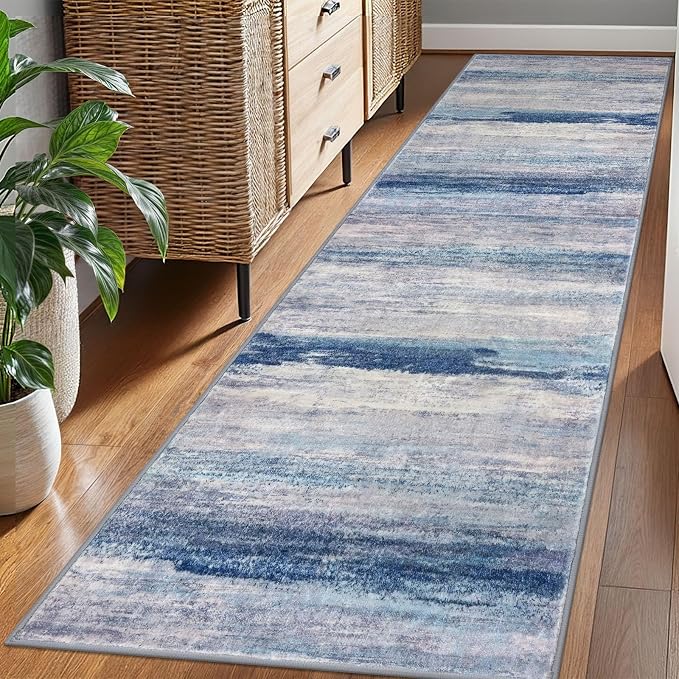 KOZYFLY Modern Abstract Hallway Runner Rug, 2.6x8 Washable Rug Runner Non-Slip - Image 7