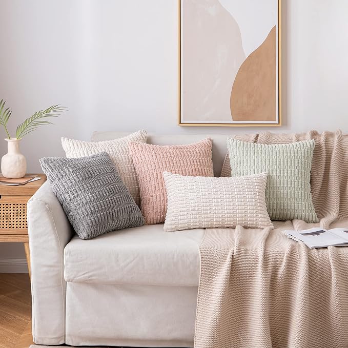 MIULEE Pack of 2 Corduroy Decorative Lumbar Throw Pillow Covers 22x14 Inch Soft - Image 3