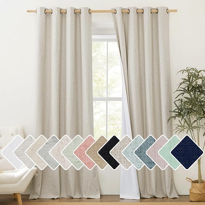 NICETOWN Farmhouse Style Keep Warm Large Window Draperies 108 inches Length by NICETOWN
