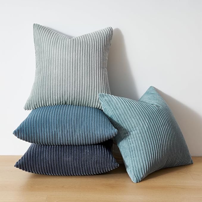 Topfinel BlueGray Decorative Throw Pillow Covers 16x16 Inch Set of 4, Soft - Image 6