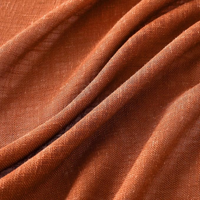 MIULEE Rust Curtains 96 Inch Length 2 Panels - Image 3