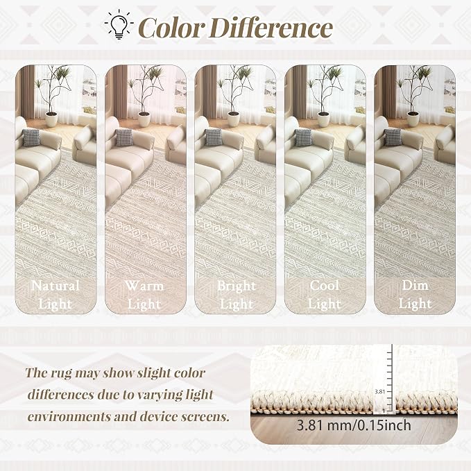 2x8 Washable Runner Rug: Moroccan Geometric Boho Rug Farmhouse Non Slip Stain - Image 8