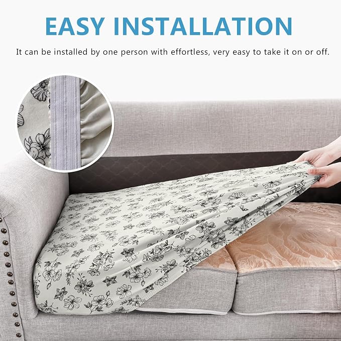 Leather Look Couch Cushion Covers Sofa Seat Slipcovers Sets Couches Furniture - Image 6