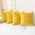 CaliTime Throw Pillow Covers Decorative 18 X 18 Inches Pack of 4 Cozy Chenille by CaliTime