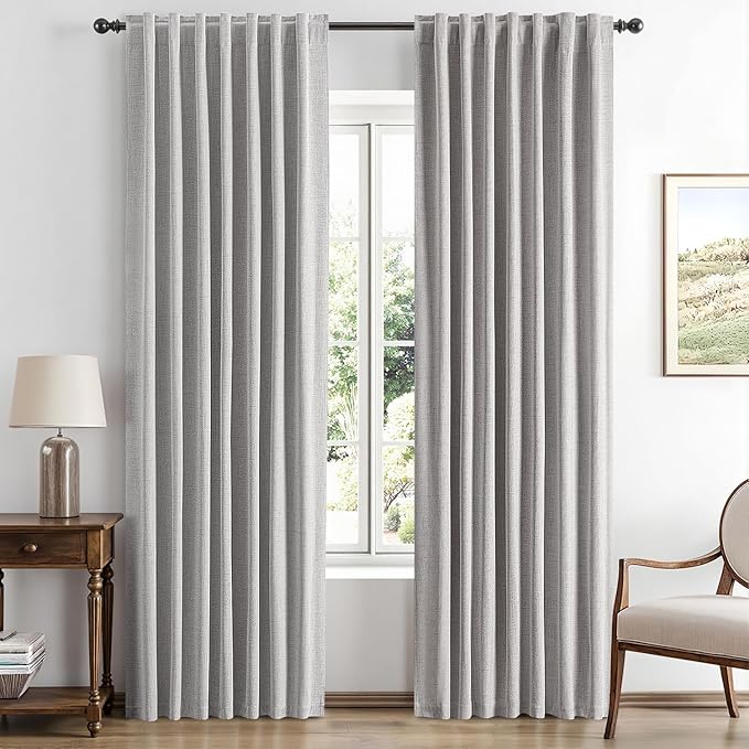 MIULEE 100% Blackout Linen Curtains by MIULEE