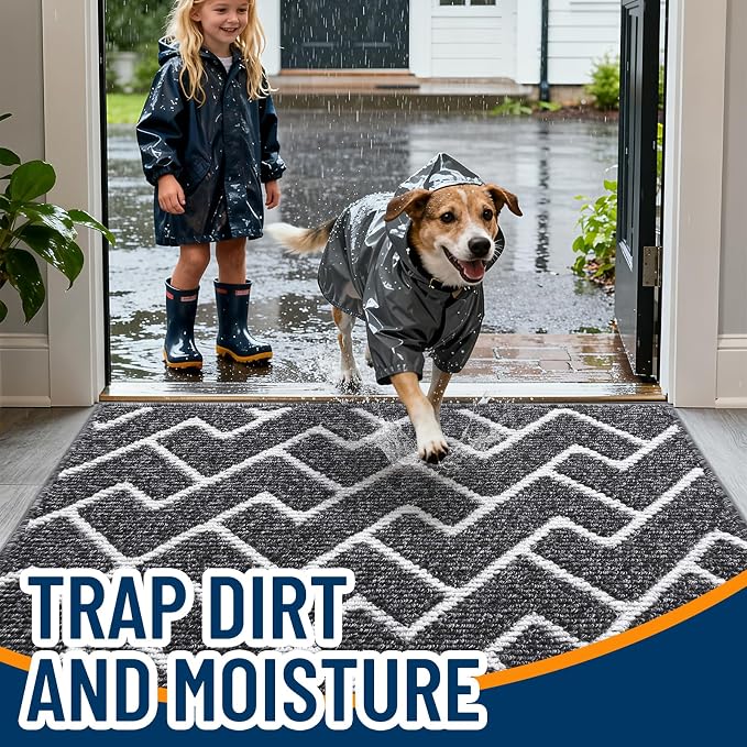OLANLY Front Door Mat, Non-Slip Rubber Backing, Dirt Resistant and Absorbent - Image 2