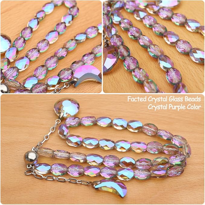 PEDOBO Magnetic Curtain Tiebacks, 2 Pack Crystal Beaded Sun & Moon Pendants - Image 2
