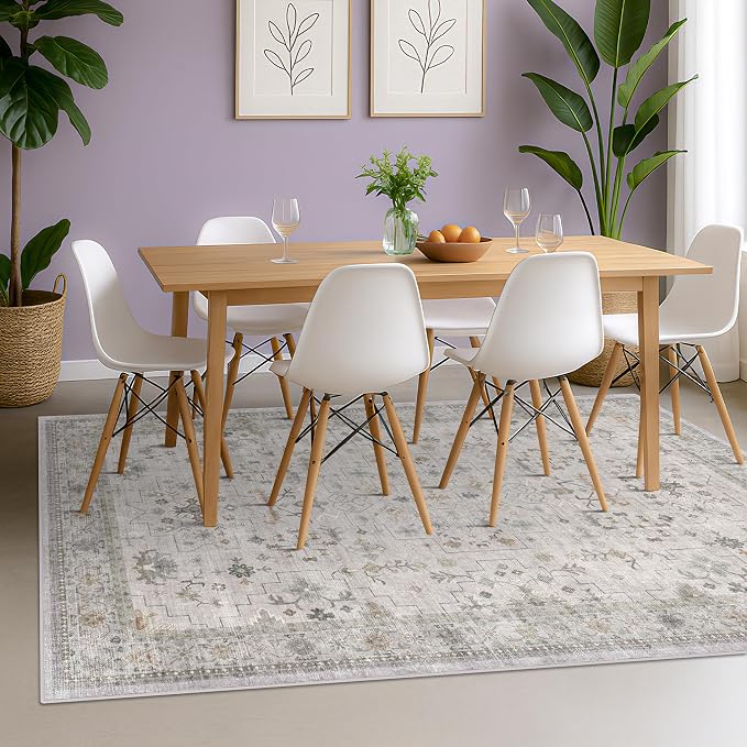 Hazo Haus Boho Light Grey Living Room Rug 7x10 - Image 8