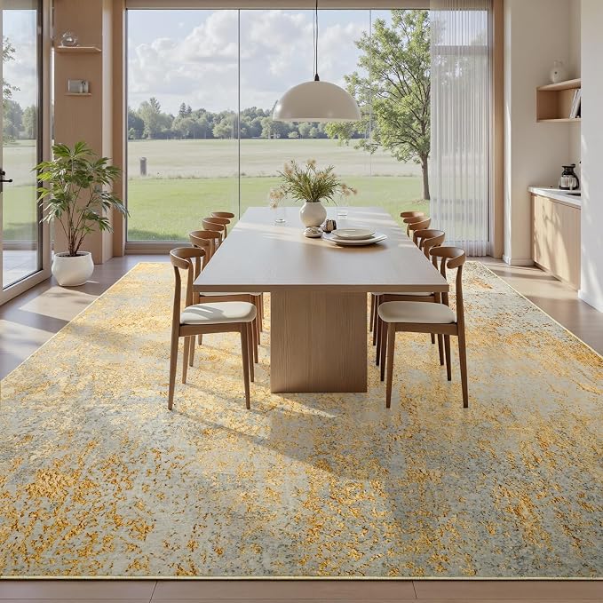 Ompaa Living Room Rug 6x9 Area Rug Washable Boho Carpet Non Slip Abstract - Image 3