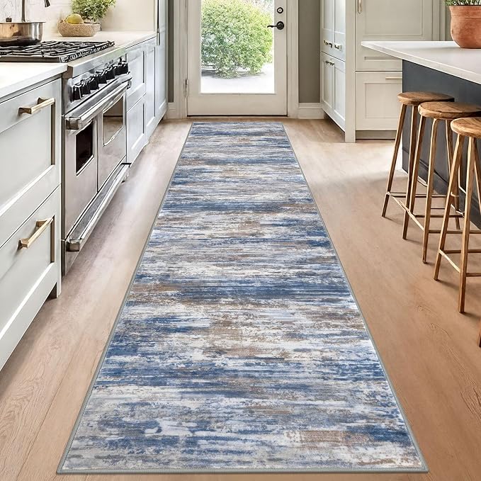 KOZYFLY Modern Abstract Washable Rug Runner 2.6x12 Hallway Rug Runner Non-Slip - Image 3