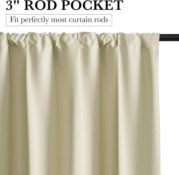 RYB HOME 100% Blackout Bathroom Curtains Over Sink 30 inches Long, Heat & UV - Image 3