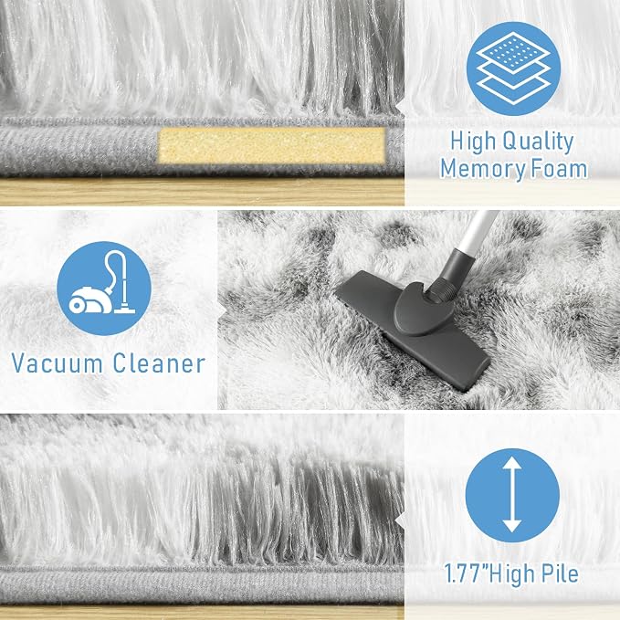 LOCHAS Ultra Soft Indoor Modern Area Rugs 8 x10, Fluffy Living Room Carpets - Image 4