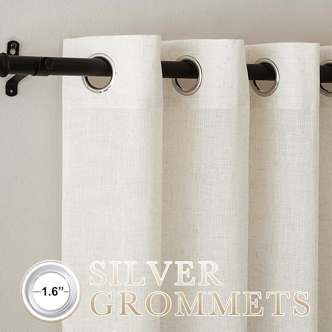 NICETOWN Linen Burlap 144 inches Long Curtains - Image 2