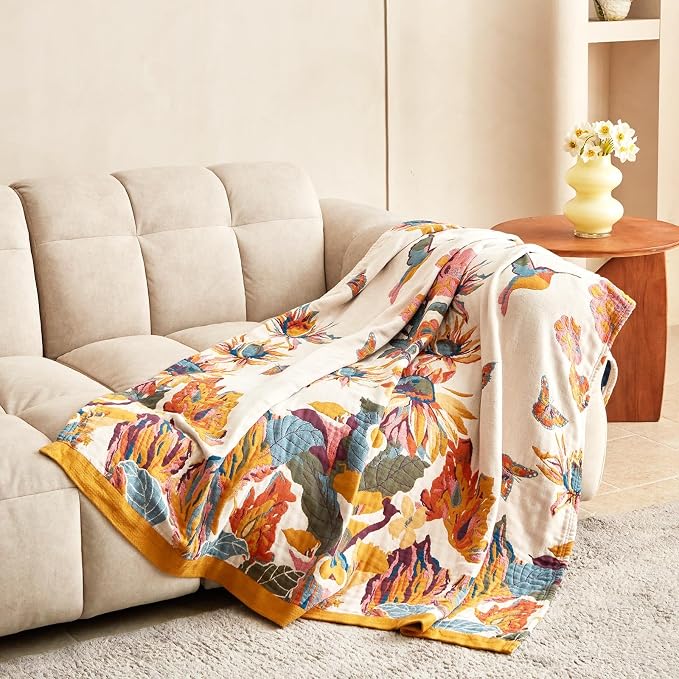 MSGKV Boho Throw Blanket for Couch and Sofa 50"x60" Cotton Throw Cover for - Image 3