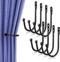 8 Pcs Curtain Tie Backs Curtain Wall Hooks Black Curtain Holdbacks U Shaped by Unknown