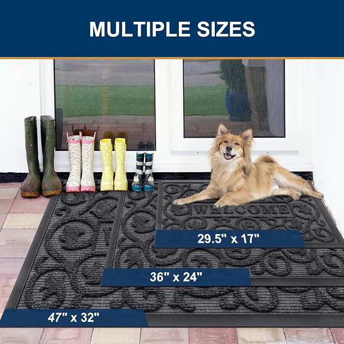 Smiry Welcome Door Mat Outside Entrance, Heavy Duty Trap Dirt and Moisture Easy - Image 2