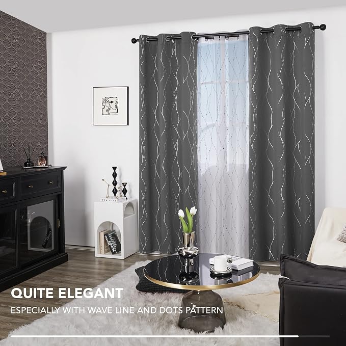 Deconovo Living Room Curtains, Thermal Insulated Soundproof Panels, Modern - Image 7