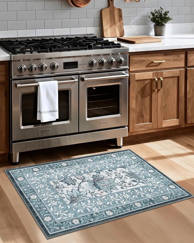 GarveeHome Mist Blue 2x3 Door Mat Indoor Rugs - Image 2