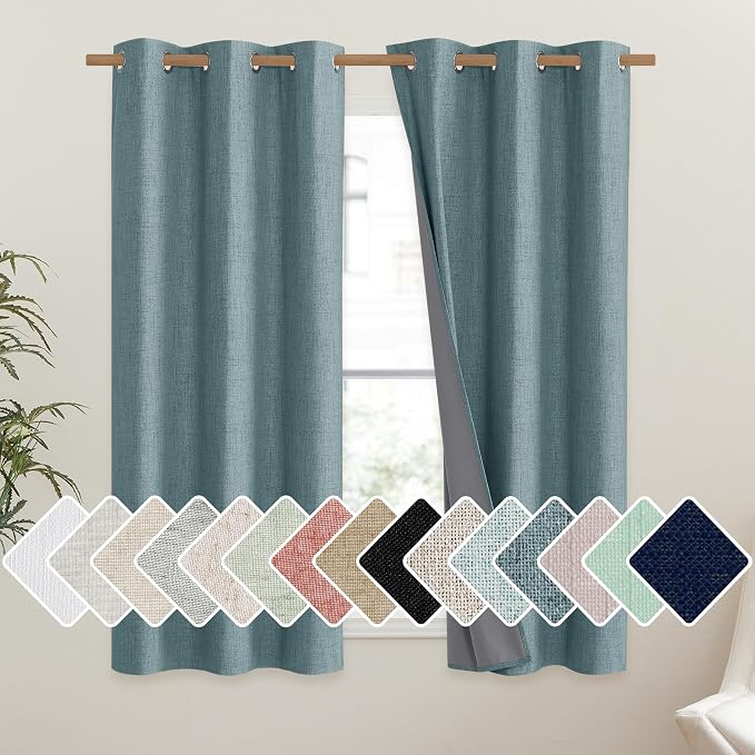 NICETOWN 100% Absolutely Blackout Linen Curtains by NICETOWN