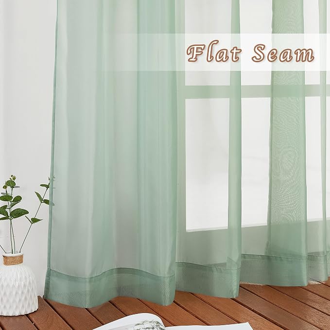 NICETOWN Sheer Window Curtains for Farmhouse, Ring Top Voile Textured Window - Image 7