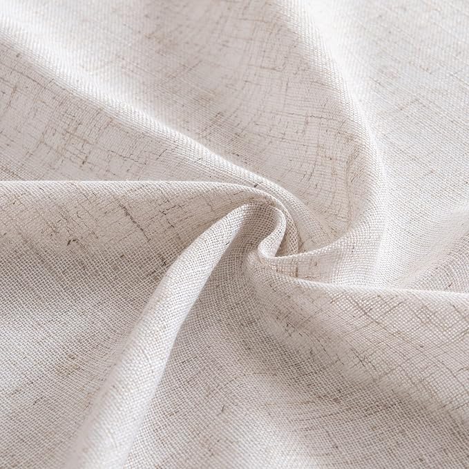 MIULEE Natural White Linen Curtains 72 Inch Length - Image 8